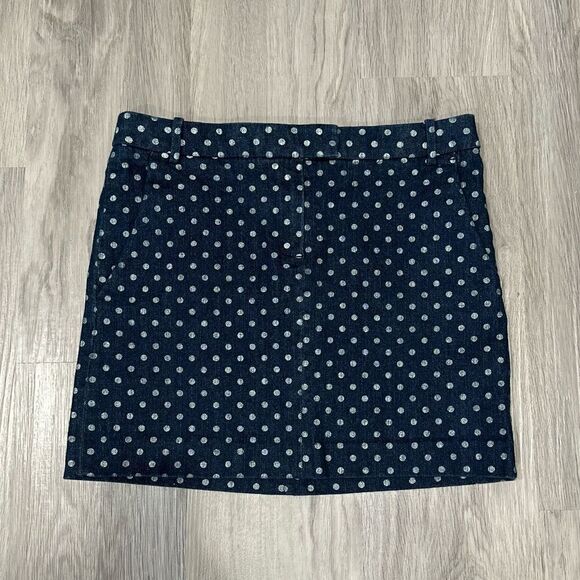 J. Crew Polkadots Denim Mini Skirt - Picture 2 of 6